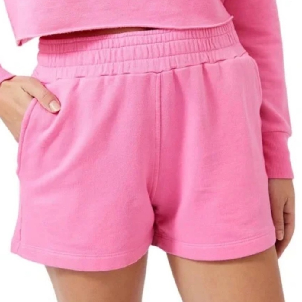Monrow Ex-Boyfriend Cotton Bubbglegum Pink Soft Shorts Size Small